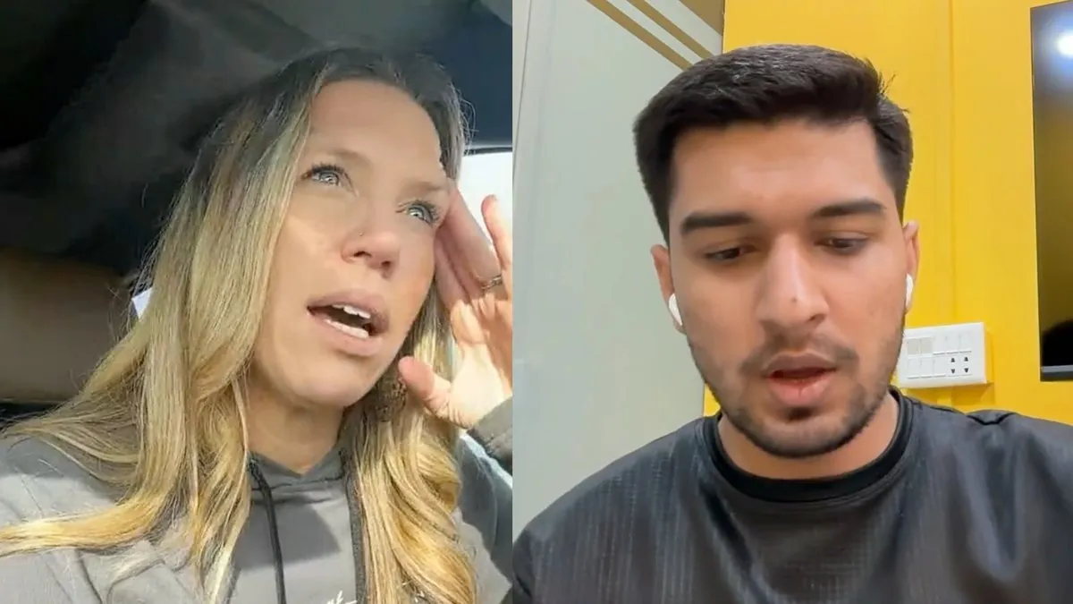 Video call screenshot with Charlotte Hazelwood on the left and Afaq on the right